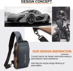Dwenles Anti theft Crossbody Sling Bag,Waterproof Chest Daypack with USB Charging, Shoulder Backpack for Men Women (Black) - Image 2